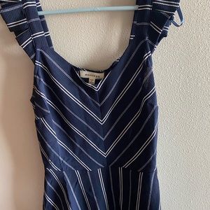 Navy blue with white detail peplum tank XS